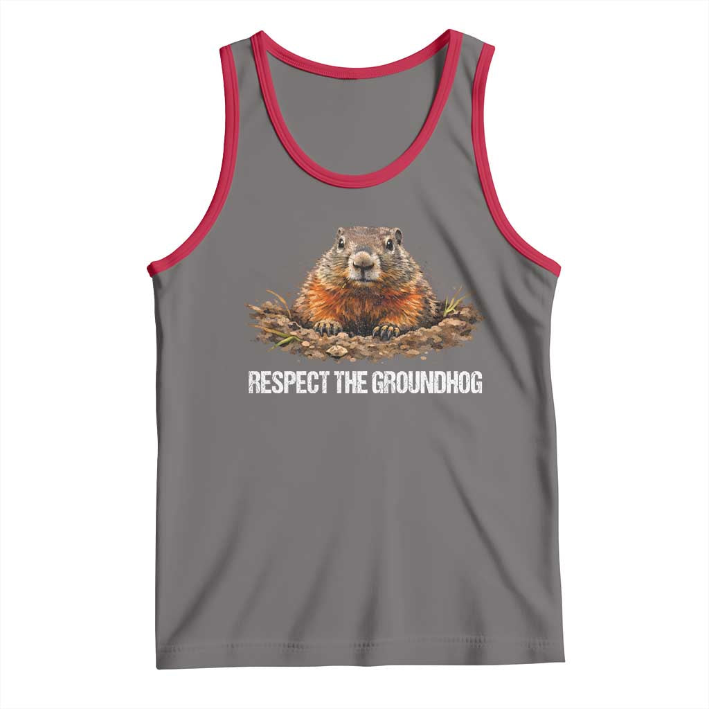 Respect The Groundhog Tank Top Funny Woodchuck - Wonder Print Shop
