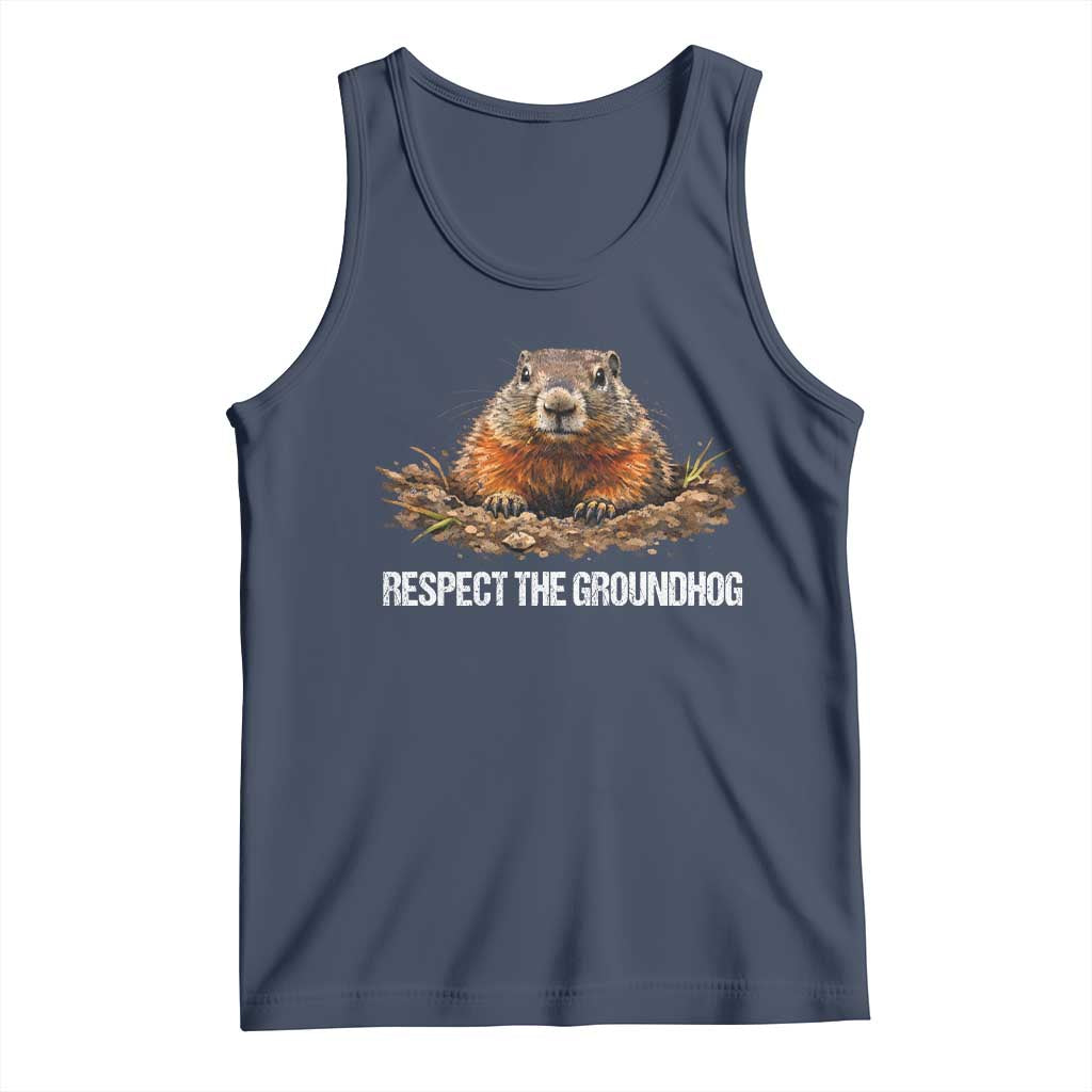 Respect The Groundhog Tank Top Funny Woodchuck - Wonder Print Shop