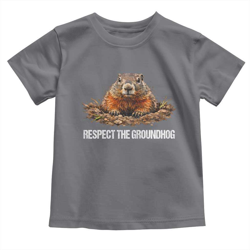 Respect The Groundhog Toddler T Shirt Funny Woodchuck - Wonder Print Shop