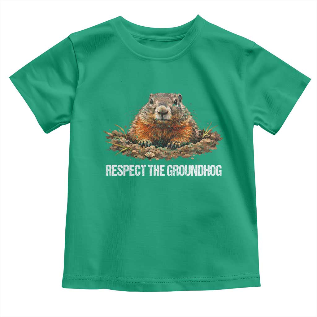 Respect The Groundhog Toddler T Shirt Funny Woodchuck - Wonder Print Shop