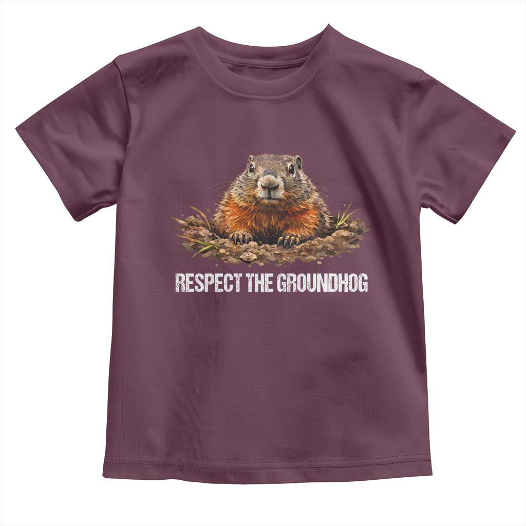 Respect The Groundhog Toddler T Shirt Funny Woodchuck - Wonder Print Shop