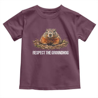 Respect The Groundhog Toddler T Shirt Funny Woodchuck - Wonder Print Shop