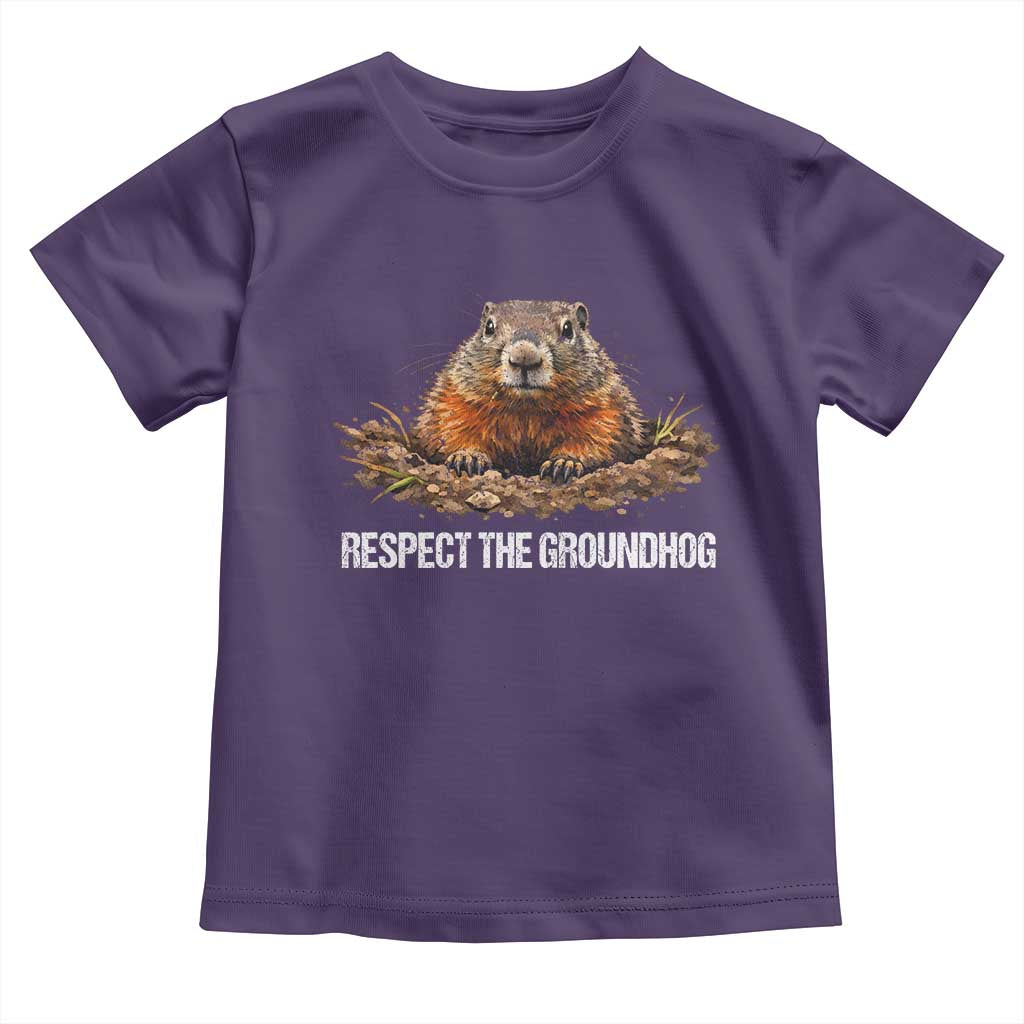 Respect The Groundhog Toddler T Shirt Funny Woodchuck - Wonder Print Shop