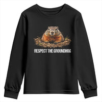 Respect The Groundhog Youth Sweatshirt Funny Woodchuck - Wonder Print Shop