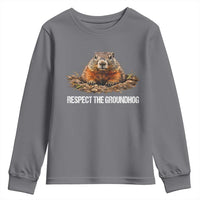 Respect The Groundhog Youth Sweatshirt Funny Woodchuck - Wonder Print Shop