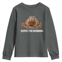 Respect The Groundhog Youth Sweatshirt Funny Woodchuck - Wonder Print Shop