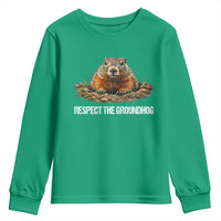 Respect The Groundhog Youth Sweatshirt Funny Woodchuck - Wonder Print Shop