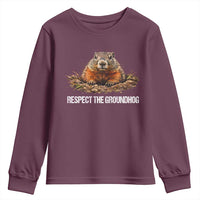 Respect The Groundhog Youth Sweatshirt Funny Woodchuck - Wonder Print Shop
