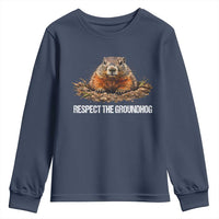Respect The Groundhog Youth Sweatshirt Funny Woodchuck - Wonder Print Shop