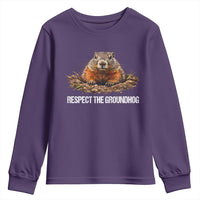 Respect The Groundhog Youth Sweatshirt Funny Woodchuck - Wonder Print Shop