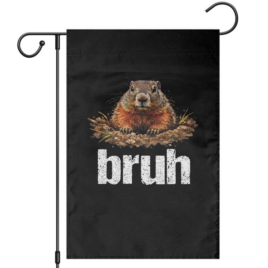 Funny Groundhog Garden Flag Ground Hog Meme Lover Bruh Groundhog Day - Wonder Print Shop