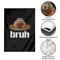 Funny Groundhog Garden Flag Ground Hog Meme Lover Bruh Groundhog Day - Wonder Print Shop