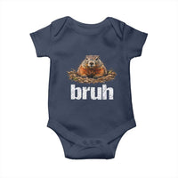 Funny Groundhog Baby Onesie Ground Hog Meme Lover Bruh Groundhog Day - Wonder Print Shop