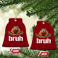 Funny Groundhog Ceramic Ornament Ground Hog Meme Lover Bruh Groundhog Day - Wonder Print Shop