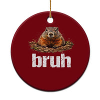 Funny Groundhog Ceramic Ornament Ground Hog Meme Lover Bruh Groundhog Day - Wonder Print Shop