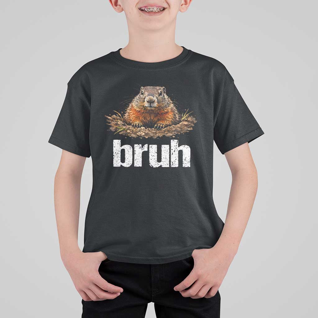Funny Groundhog T Shirt For Kid Ground Hog Meme Lover Bruh Groundhog Day - Wonder Print Shop
