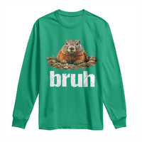 Funny Groundhog Long Sleeve Shirt Ground Hog Meme Lover Bruh Groundhog Day - Wonder Print Shop