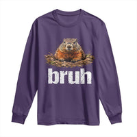 Funny Groundhog Long Sleeve Shirt Ground Hog Meme Lover Bruh Groundhog Day - Wonder Print Shop