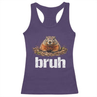 Funny Groundhog Racerback Tank Top Ground Hog Meme Lover Bruh Groundhog Day - Wonder Print Shop