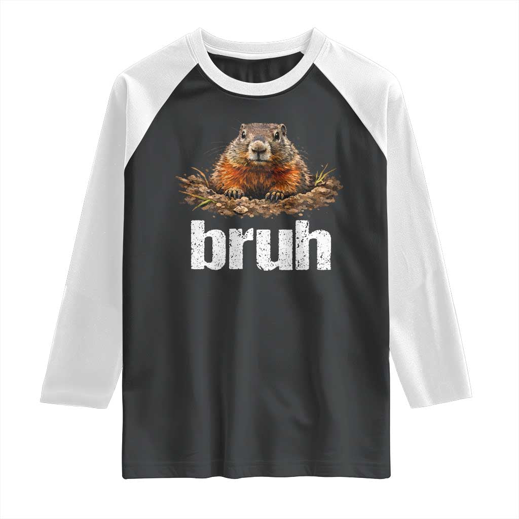 Funny Groundhog Raglan Shirt Ground Hog Meme Lover Bruh Groundhog Day - Wonder Print Shop