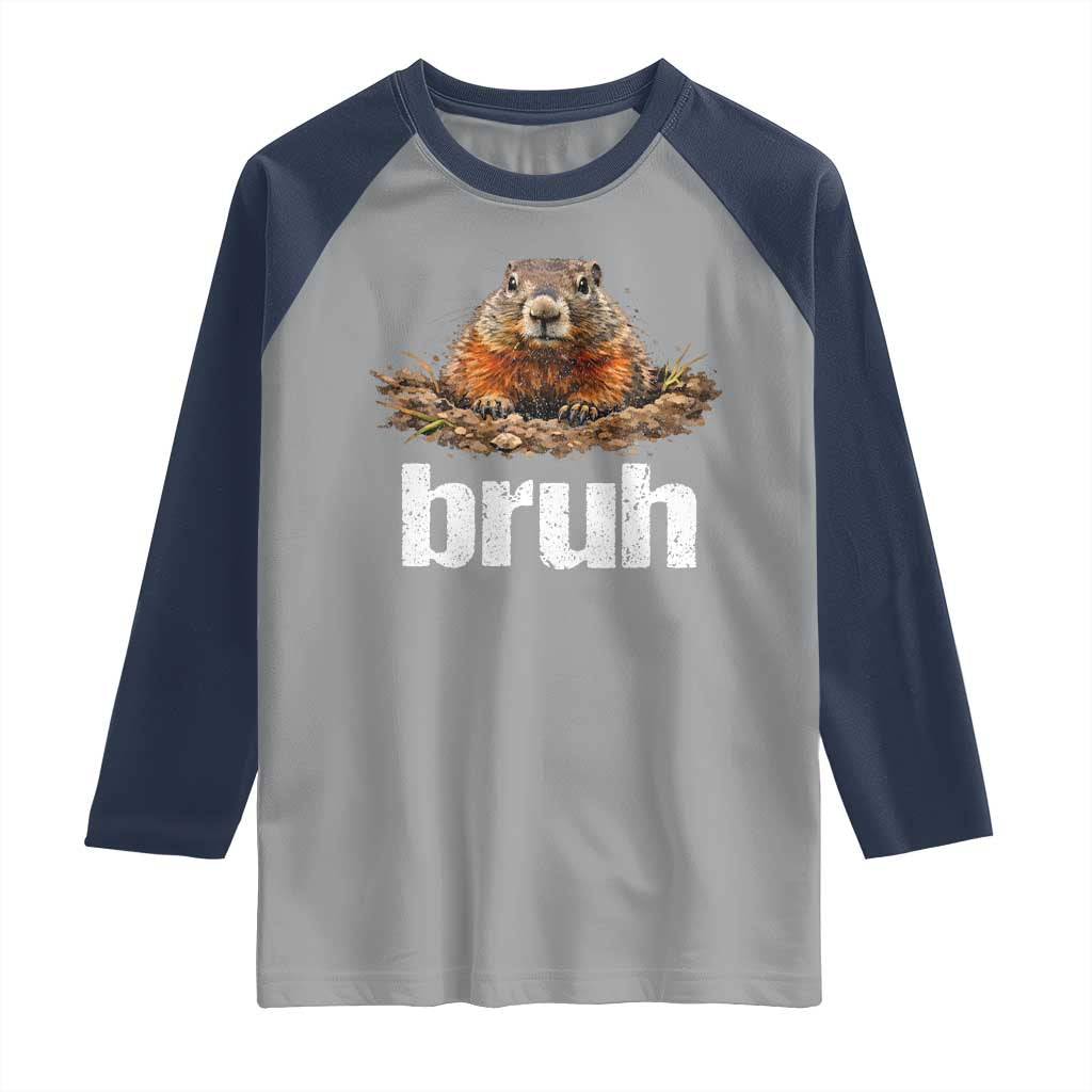 Funny Groundhog Raglan Shirt Ground Hog Meme Lover Bruh Groundhog Day - Wonder Print Shop