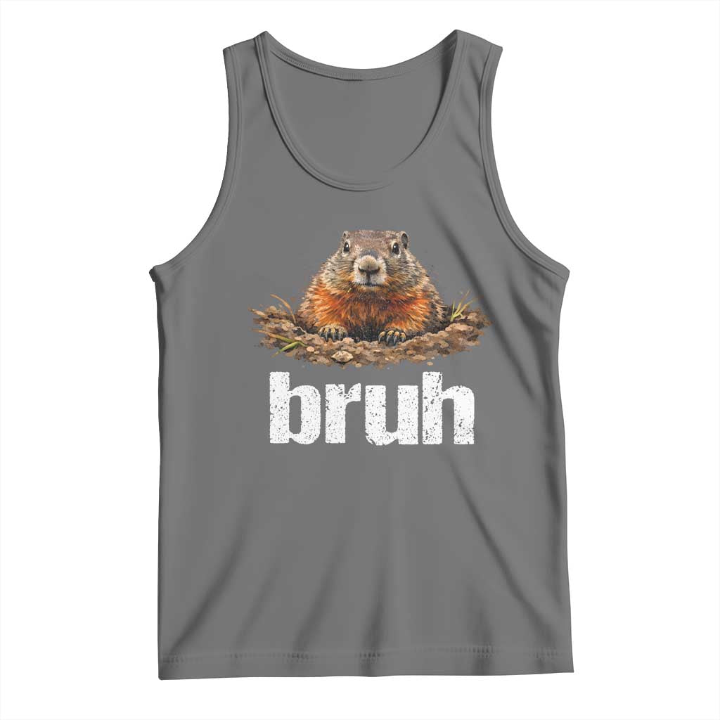Funny Groundhog Tank Top Ground Hog Meme Lover Bruh Groundhog Day - Wonder Print Shop