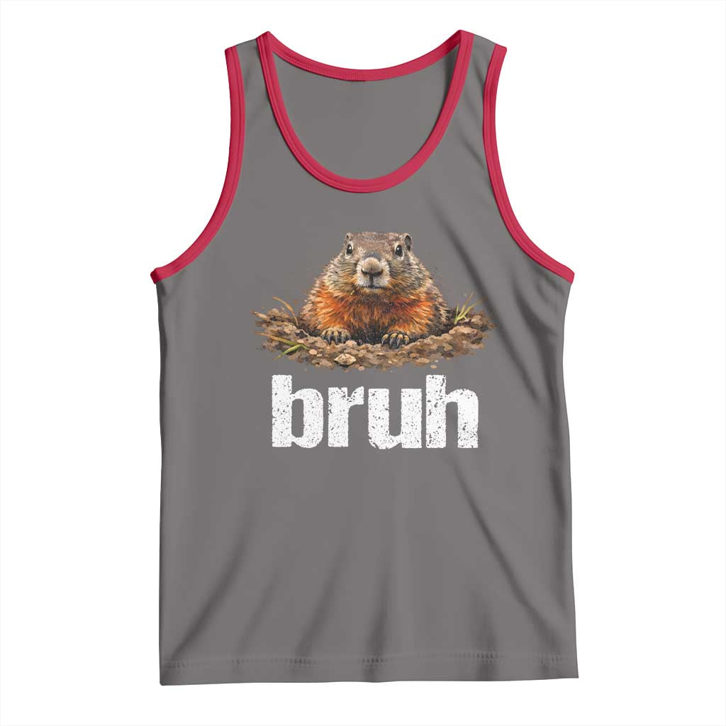 Funny Groundhog Tank Top Ground Hog Meme Lover Bruh Groundhog Day - Wonder Print Shop