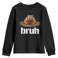 Funny Groundhog Youth Sweatshirt Ground Hog Meme Lover Bruh Groundhog Day - Wonder Print Shop