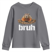 Funny Groundhog Youth Sweatshirt Ground Hog Meme Lover Bruh Groundhog Day - Wonder Print Shop