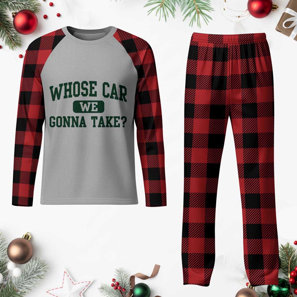 Whose Car We Gonna Take Meme Plaid Pajama Set