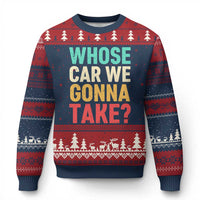 Whose Car We Gonna Take Meme Retro Ugly Christmas Sweater