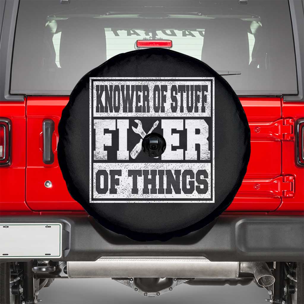 Knower Of Stuff Fixer Of Things Spare Tire Cover Funny Handyman Dad Husband Fathers Day Gift