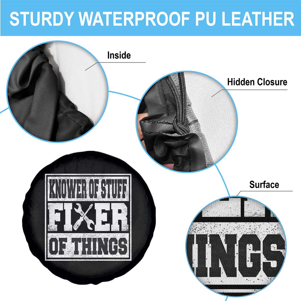 Knower Of Stuff Fixer Of Things Spare Tire Cover Funny Handyman Dad Husband Fathers Day Gift