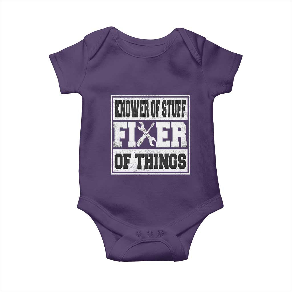 Knower Of Stuff Fixer Of Things Baby Onesie Funny Handyman Dad Husband Fathers Day Gift