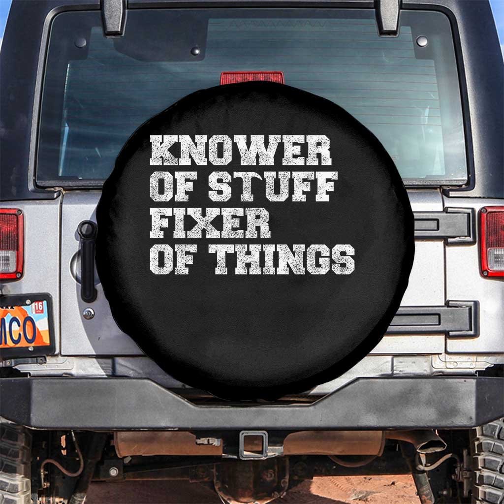 Funny Knower Of Stuff Fixer Of Things Spare Tire Cover Mechanic Engineer Garage