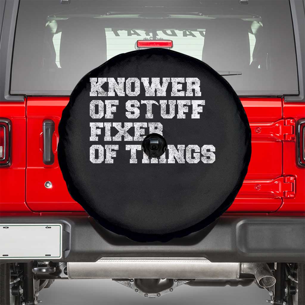 Funny Knower Of Stuff Fixer Of Things Spare Tire Cover Mechanic Engineer Garage