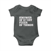 Funny Knower Of Stuff Fixer Of Things Baby Onesie Mechanic Engineer Garage