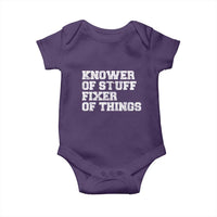Funny Knower Of Stuff Fixer Of Things Baby Onesie Mechanic Engineer Garage