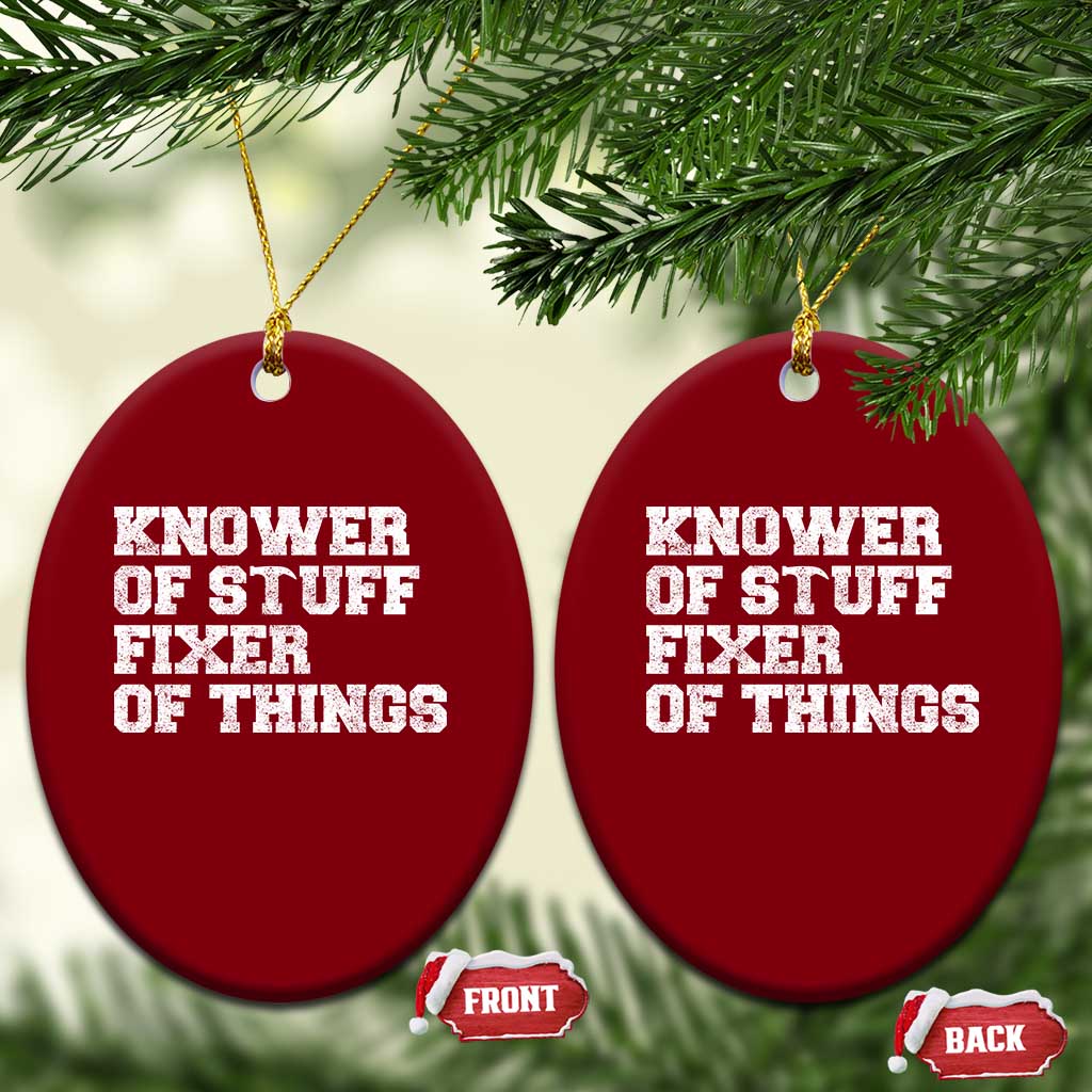 Funny Knower Of Stuff Fixer Of Things Ceramic Ornament Mechanic Engineer Garage