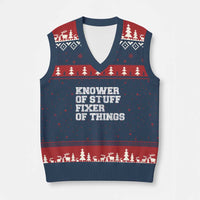Funny Knower Of Stuff Fixer Of Things V-Neck Knit Sweater Vest Mechanic Engineer Garage