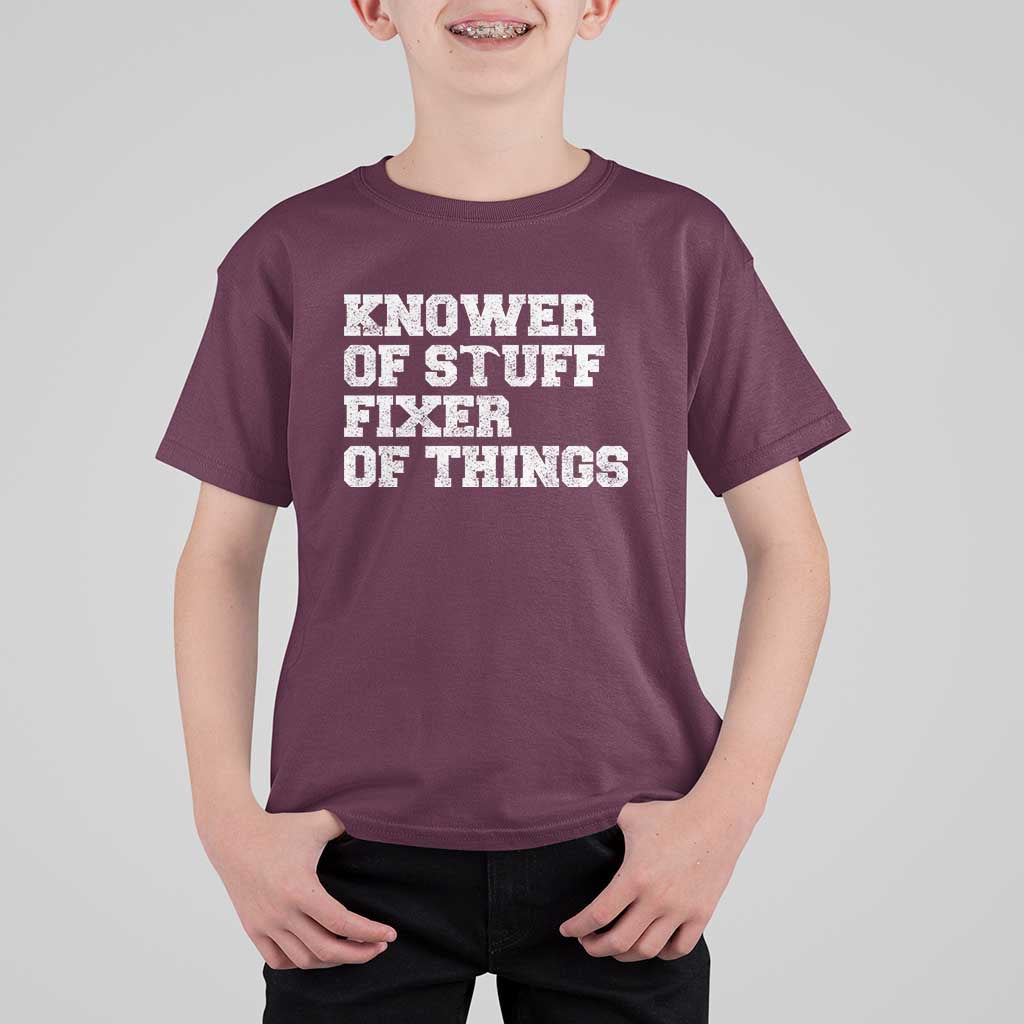 Funny Knower Of Stuff Fixer Of Things T Shirt For Kid Mechanic Engineer Garage