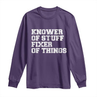 Funny Knower Of Stuff Fixer Of Things Long Sleeve Shirt Mechanic Engineer Garage