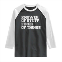 Funny Knower Of Stuff Fixer Of Things Raglan Shirt Mechanic Engineer Garage