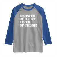 Funny Knower Of Stuff Fixer Of Things Raglan Shirt Mechanic Engineer Garage