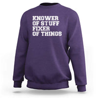 Funny Knower Of Stuff Fixer Of Things Sweatshirt Mechanic Engineer Garage