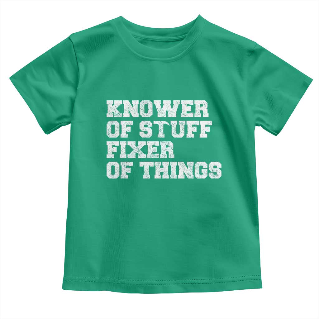 Funny Knower Of Stuff Fixer Of Things Toddler T Shirt Mechanic Engineer Garage