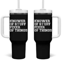 Funny Knower Of Stuff Fixer Of Things Tumbler With Handle Mechanic Engineer Garage