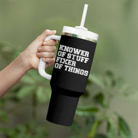 Funny Knower Of Stuff Fixer Of Things Tumbler With Handle Mechanic Engineer Garage