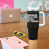 Funny Knower Of Stuff Fixer Of Things Tumbler With Handle Mechanic Engineer Garage