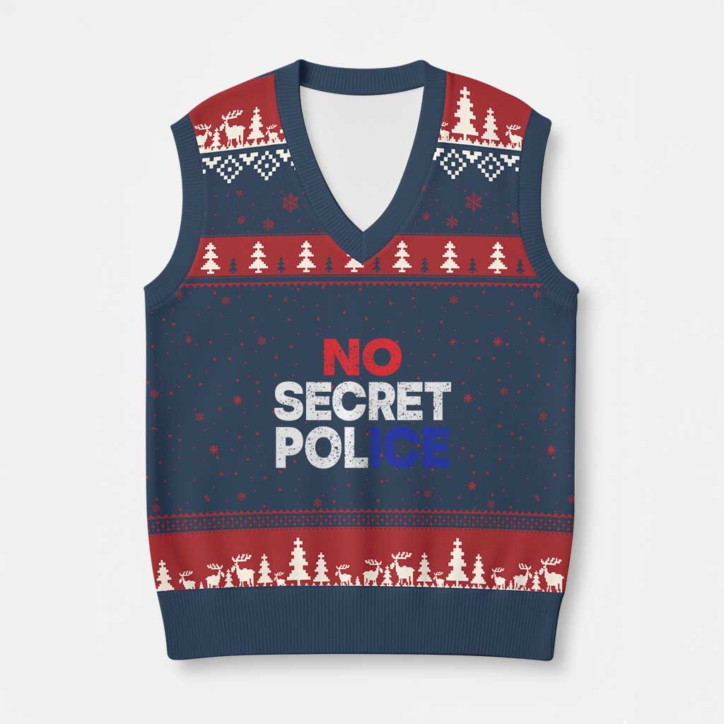 Subtle Abolish Ice V-Neck Knit Sweater Vest No Secret Police